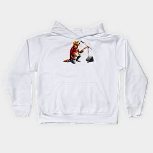 Golden Retriever Playing Guitar Kids Hoodie